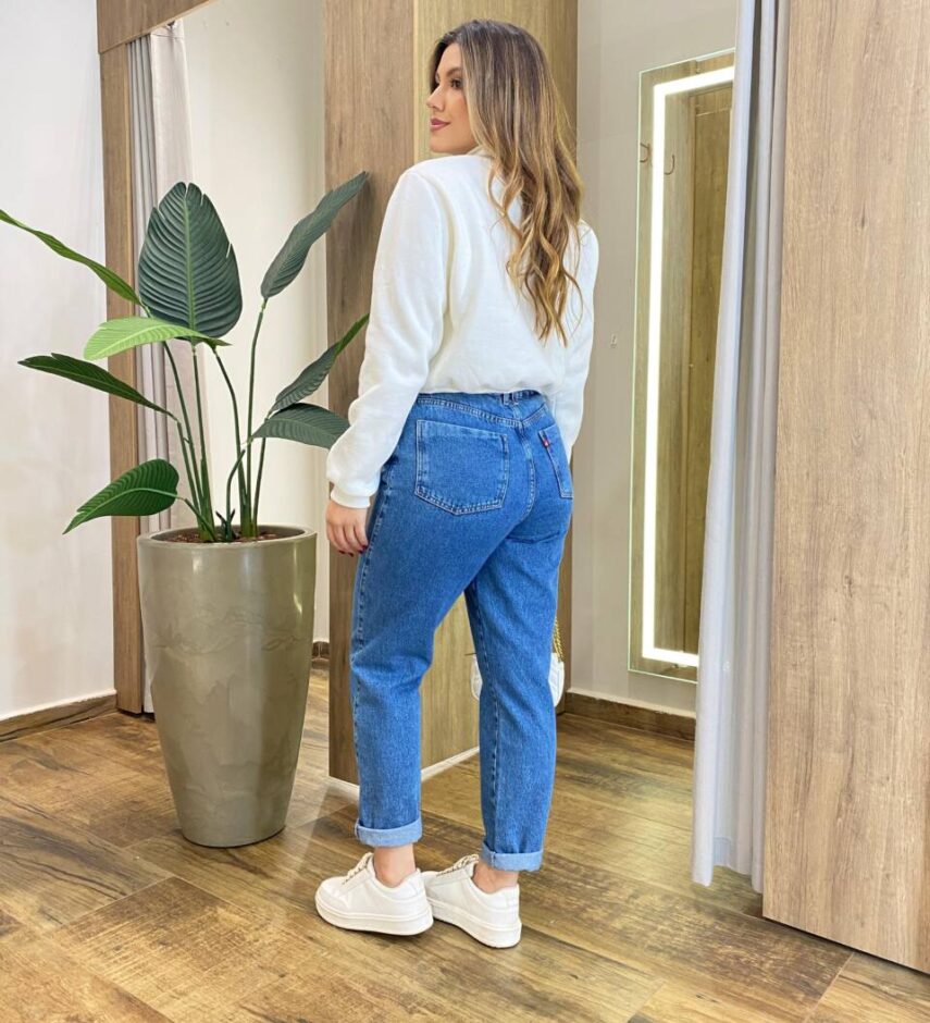 Moletom Flanelado Cropped com Gola Off White - Fernanda Ramos Store
