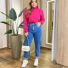 Moletom Flanelado Cropped com Gola Pink - Fernanda Ramos Store