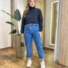 Moletom Flanelado Cropped com Gola Preto - Fernanda Ramos Store