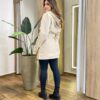 Parka Feminina Manga Longa Brenda Peluciada e Detalhes Bege - Fernanda Ramos Store