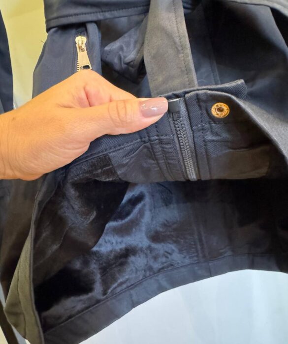 Parka Feminina Manga Longa Brenda Peluciada e Detalhes Preta - Fernanda Ramos Store