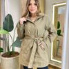 Parka Feminina Manga Longa Brenda Peluciada e Detalhes Verde Musgo - Fernanda Ramos Store
