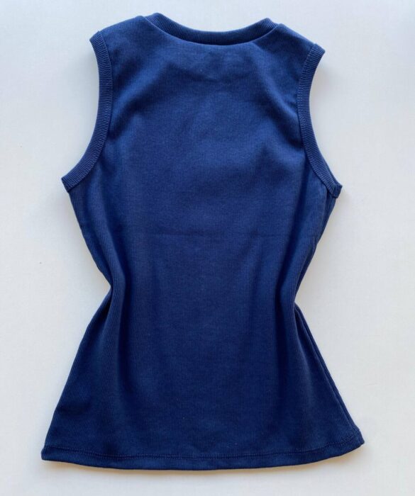 Regata Feminina Canelada Mary Azul Marinho - Fernanda Ramos Store