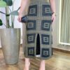 Saia Midi Tricot Modal com Fenda Frontal Estampada Verde - Fernanda Ramos Store