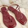 Sandália Rasteira Feminina Santa Lolla Tira Fina Verniz Vinho - Fernanda Ramos Store