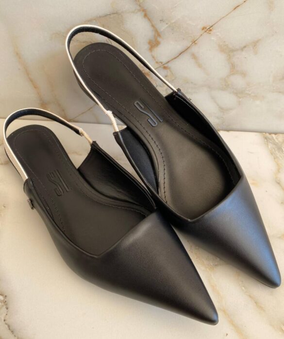Sapatilha Feminina Santa Lolla Bico Fino SlingBack Preta - Fernanda Ramos Store