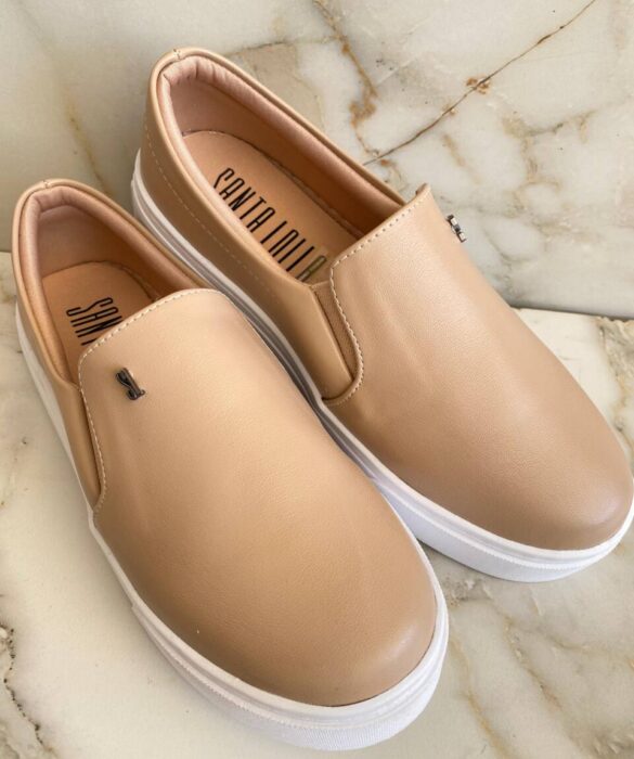 Tênis Slip Feminino Santa Lolla Bege - Fernanda Ramos Store