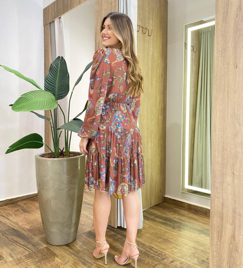 Vestido Curto LuLu sem Bojo Tule Estampado - Fernanda Ramos Store