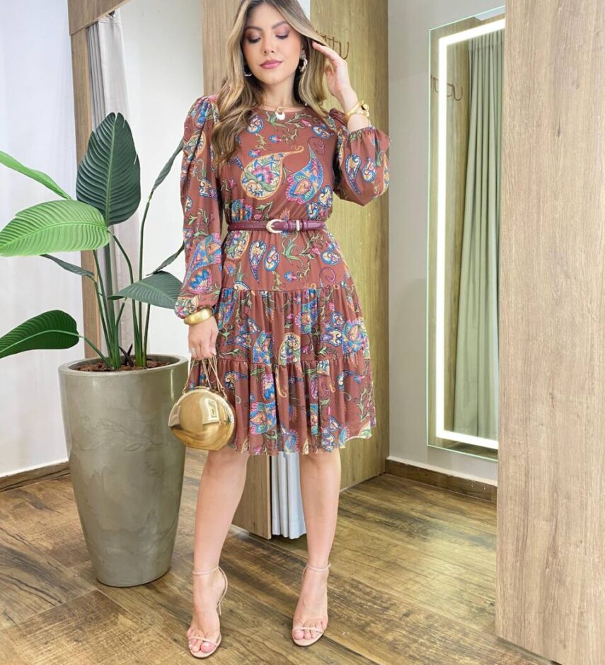 Vestido Curto LuLu sem Bojo Tule Estampado - Fernanda Ramos Store