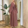 Vestido Feminino Lara Longo sem Bojo Detalhes Estampa Bolinha Marrom - Fernanda Ramos Store