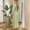 Vestido Feminino Lara Longo sem Bojo Detalhes Estampado Verde - Fernanda Ramos Store