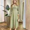 Vestido Feminino Lara Longo sem Bojo Detalhes Estampado Verde - Fernanda Ramos Store