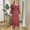 Vestido Feminino Lara Longo sem Bojo Detalhes Marrom Avermelhado - Fernanda Ramos Store