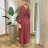 Vestido Feminino Lara Longo sem Bojo Detalhes Marrom Avermelhado - Fernanda Ramos Store
