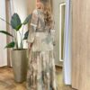 Vestido Feminino Liz Longo sem Bojo Manga Longa Estampado Verde - Fernanda Ramos Store