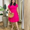 Vestido Feminino Olivia Curto Plus Malha Pink - Fernanda Ramos Store