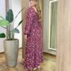 Vestido Lolo Manga Longo com Bojo Floral Marsala - Fernanda Ramos Store