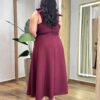 Vestido Longo com Bojo Plus Detalhe em Laço com Lastex Vinho - Fernanda Ramos Store