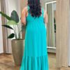 Vestido Longo com Bojo Plus Detalhe em Lastex e Friso Verde - Fernanda Ramos Store