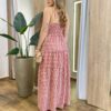 Vestido Longo Dani com Bojo com Lastex e Botões Xadrez Vermelha - Fernanda Ramos Store