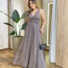 Vestido Longo Mary sem Bojo Amarração e Lastex Xadrez Preto - Fernanda Ramos Store