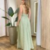 Vestido Longo Mary sem Bojo Amarração e Lastex Xadrez Verde - Fernanda Ramos Store