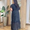 Vestido Longo sem Bojo Plus com Lastex em Tule Preto Brilhante - Fernanda Ramos Store