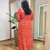 Vestido Longo sem Bojo Plus Isis Lastex e Manga Longa TerraCota - Fernanda Ramos Store