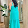 Vestido Longo sem Bojo Plus Lastex nas Costas Verde Água - Fernanda Ramos Store