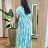 Vestido Longo sem Bojo Plus Malha Estampado Azul Piscina - Fernanda Ramos Store