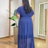 Vestido Longo sem Bojo Plus Tilia com Lastex em Tule Azul - Fernanda Ramos Store