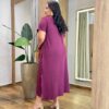 Vestido Midi Plus sem Bojo Malha Manga Curta Marsala - Fernanda Ramos Store