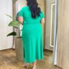 Vestido Midi Plus sem Bojo Malha Manga Curta Verde Bandeira - Fernanda Ramos Store