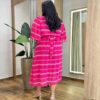 Vestido Midi Plus sem Bojo Manga Curta Bordado Pink - Fernanda Ramos Store