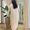 Vestido Midi sem Bojo Plus Manga Longa Estampado Bege - Fernanda Ramos Store