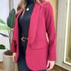 Blazer Feminino Alfaiataria Brenda Manga Longa Vinho - Fernanda Ramos Store