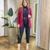 Blazer Feminino Alfaiataria Brenda Manga Longa Vinho - Fernanda Ramos Store