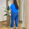 Blusa Feminina Manga Curta Modal Estela Plus Canelada Azul - Fernanda Ramos Store