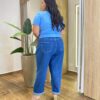 Blusa Feminina Manga Curta Plus Canelada Azul Claro - Fernanda Ramos Store