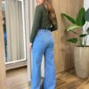 Blusa Feminina Manga Longa Canelada e Flanelada Verde - Fernanda Ramos Store