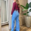 Blusa Feminina Manga Longa Canelada e Flanelada Vinho - Fernanda Ramos Store