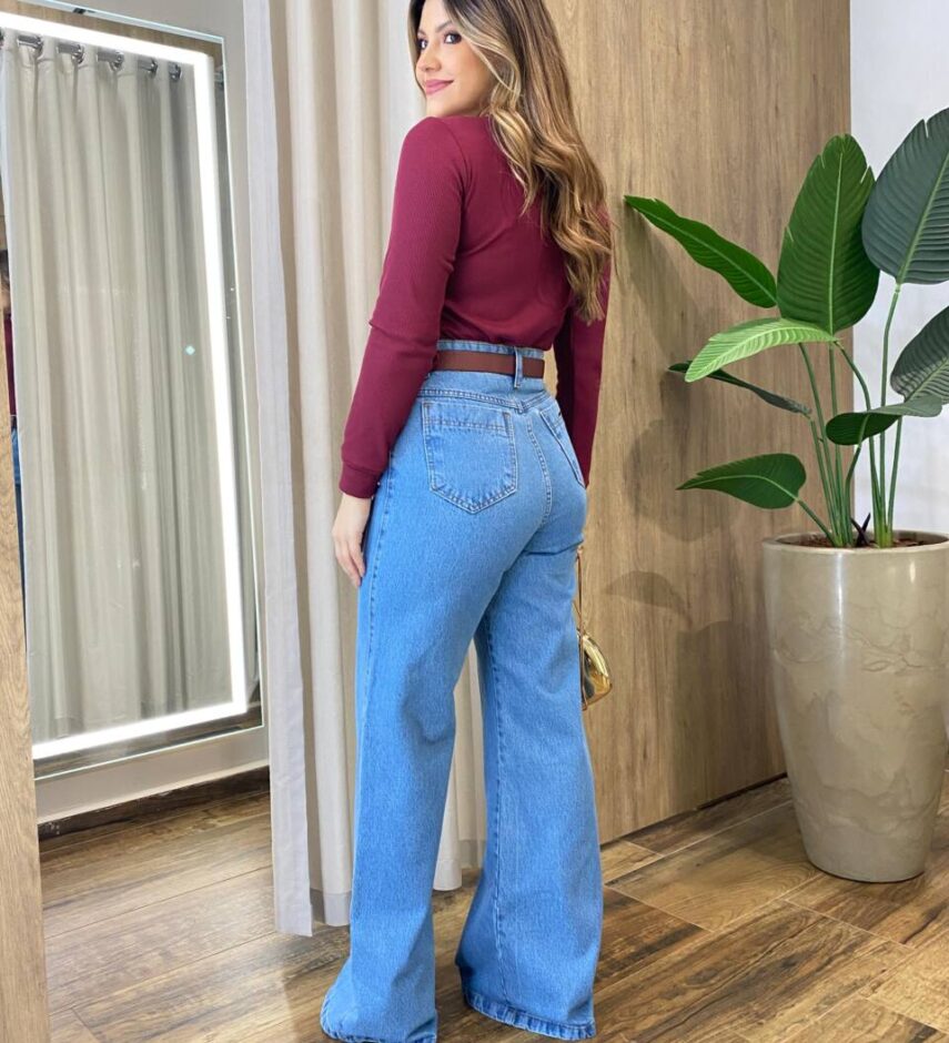 Blusa Feminina Manga Longa Canelada e Flanelada Vinho - Fernanda Ramos Store