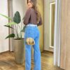 Body Feminino Amélia sem Bojo Manga Longa Gola Alta Marrom - Fernanda Ramos Store