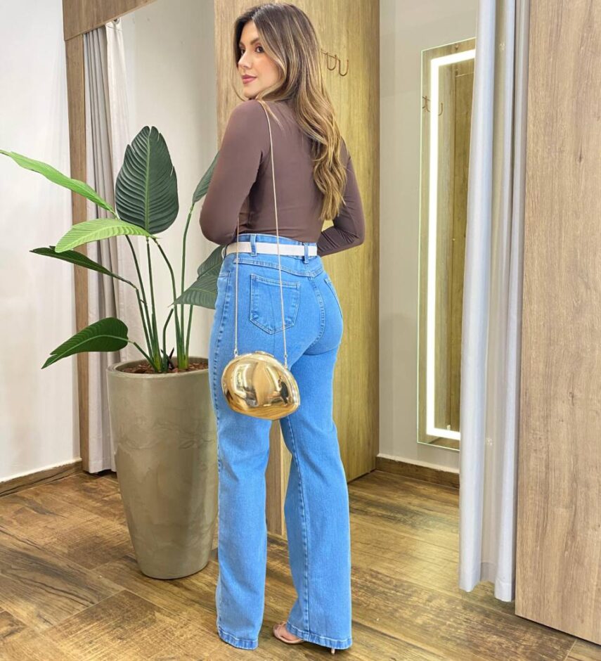 Body Feminino Amélia sem Bojo Manga Longa Gola Alta Marrom - Fernanda Ramos Store