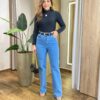 Body Feminino Amélia sem Bojo Manga Longa Gola Alta Preto - Fernanda Ramos Store