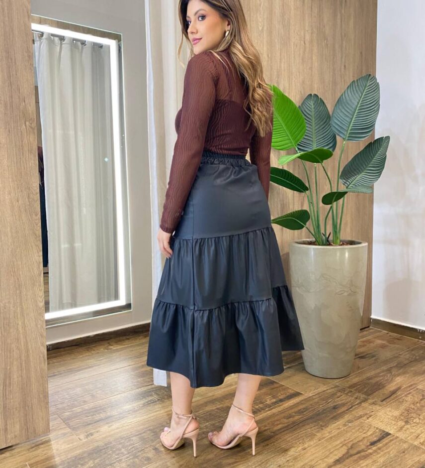 Body Feminino Sandy sem Bojo Manga Longa Tule Detalhado TerraCota - Fernanda Ramos Store