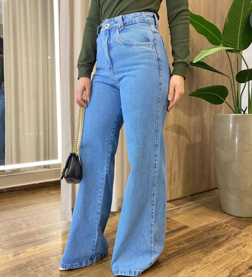 Calça Feminina Antonella Wide Leg Jeans 1192 - Fernanda Ramos Store