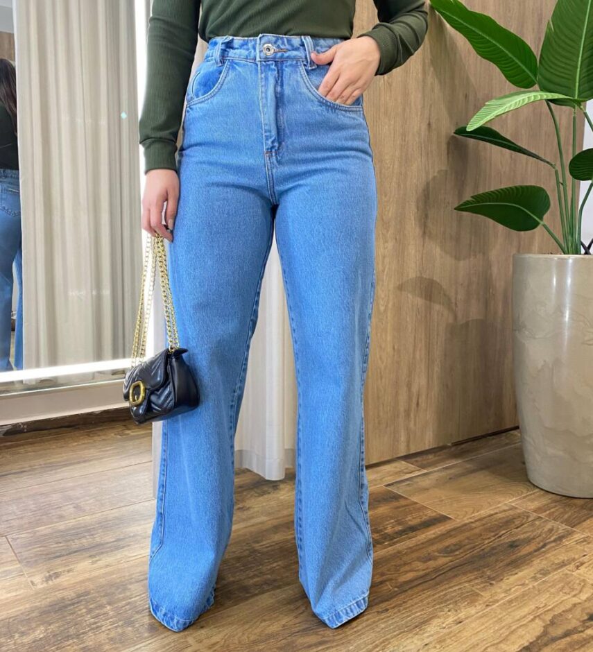 Calça Feminina Antonella Wide Leg Jeans 1192 - Fernanda Ramos Store