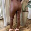 Calça Feminina Couro Eco Skinny Isabelly Marrom Café - Fernanda Ramos Store
