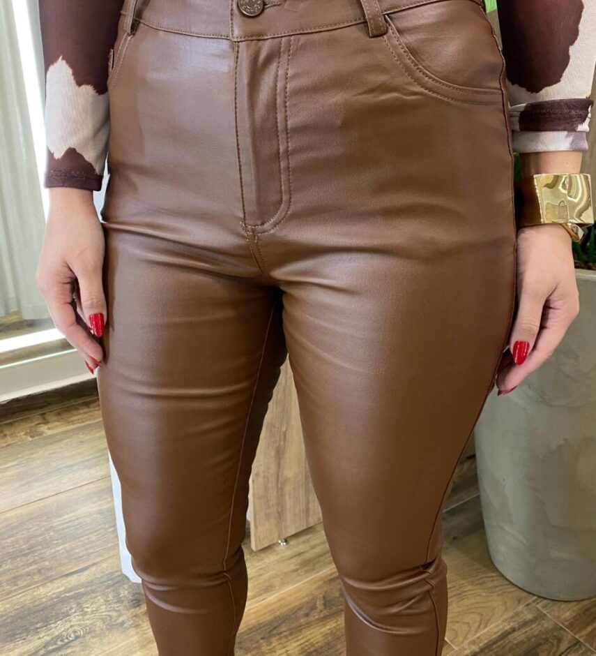 Calça Feminina Couro Eco Skinny Isabelly TerraCota - Fernanda Ramos Store
